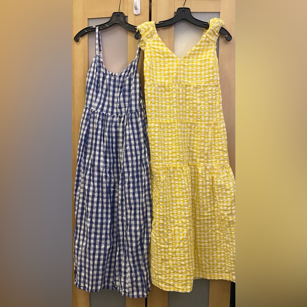 Old Navy Yellow Gingham Midi Dress